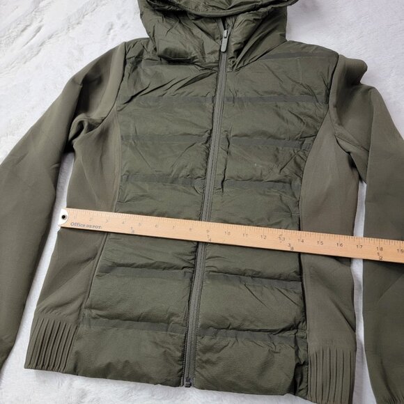 Lululemon Women's Armory Green Down & Around Insulated Bomber Jacket Size 6 - Picture 6 of 7
